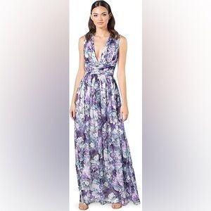Dress the Population Purple Floral Maxi Dress